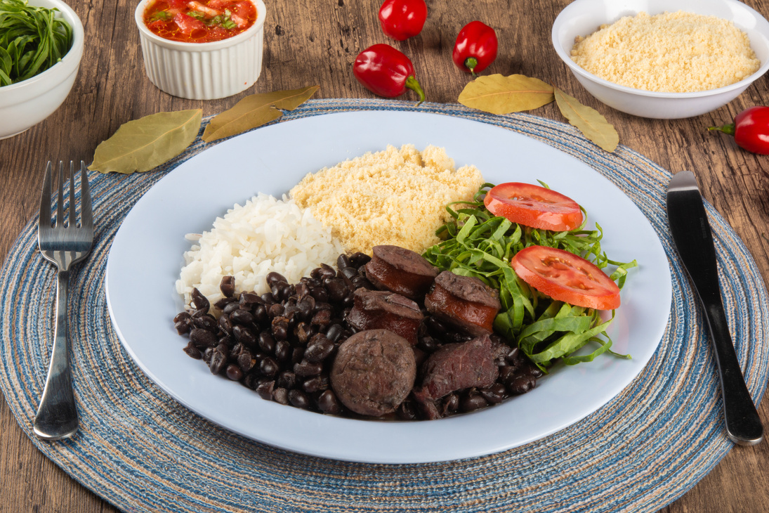 Feijoada. Traditional Brazilian food dish. Brazilian cuisine.