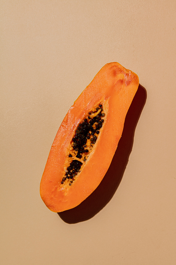 Sliced Ripe Papaya Flatlay